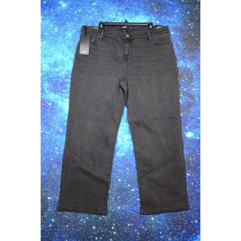 Hudson Jeans Womens 18 Gray Straight Leg Charcoal Wash Stretch Denim Relaxed Fit